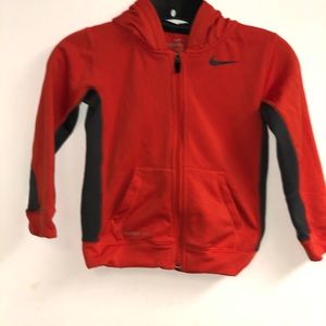 Red and black thermal Nike hoodie